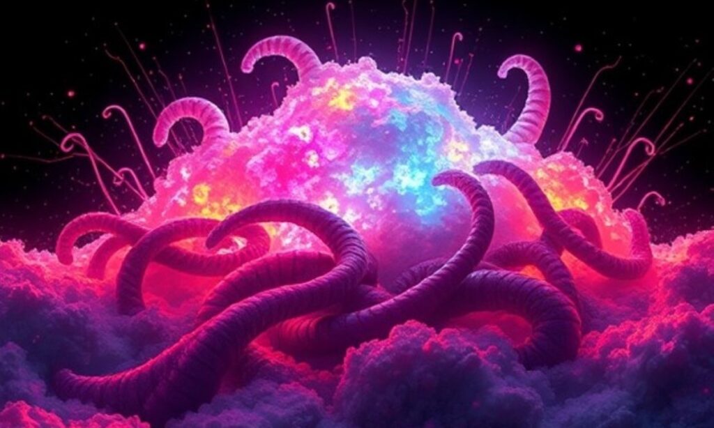 Figure 5 - AI prompt "a cloud of worms"