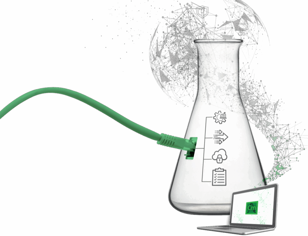 Chromeleon flask with swirl