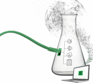 Chromeleon flask with swirl