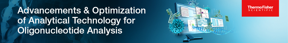 Webinar banner on advancements in analytical technology for oligonucleotide analysis