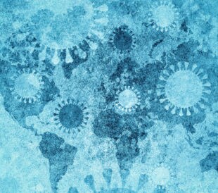 Coronavirus with world map