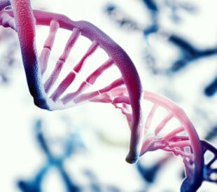 DNA illustration, blue and purple