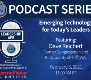 A graphic advertises a podcast series: Emerging Technology for Today's Leaders