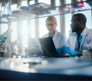 Cell therapy GMP manufacturing scientists at the bench