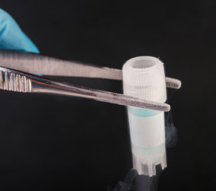 Cryosample for long-term storage. Sperm and stem cells bank storage. Image: Elena Pavlovich/Shutterstock.com.