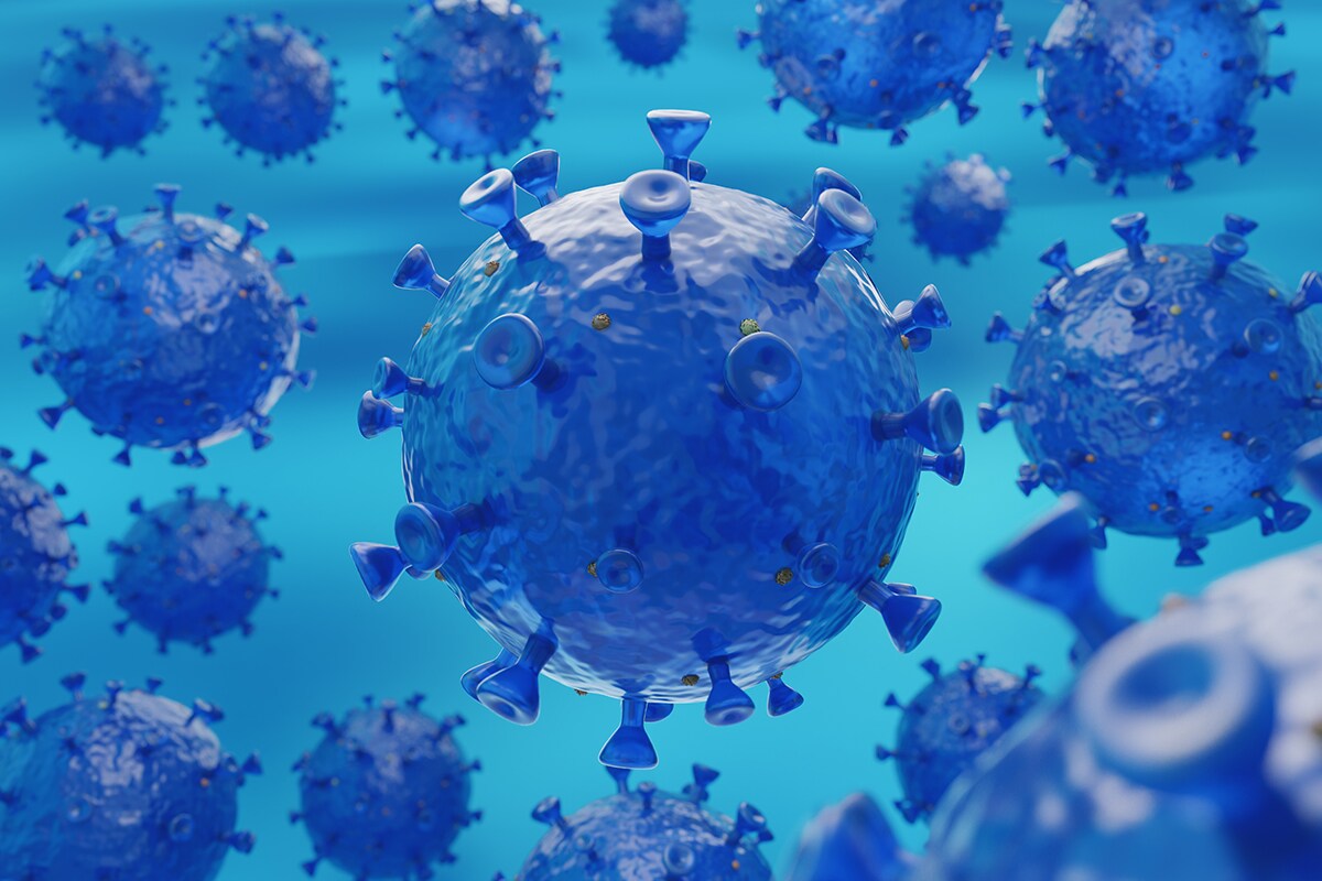 Graphic image of flu virus