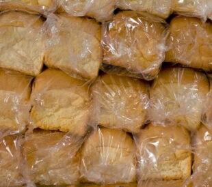 bread loaves in plastic bags
