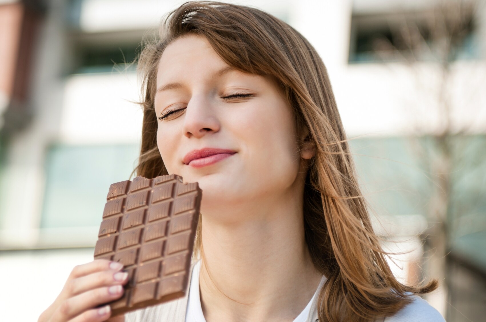 eating chocolate