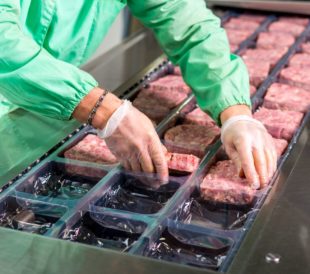 Meat packing production line