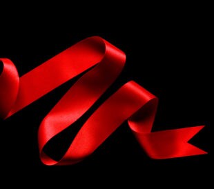 Red Ribbon on black background