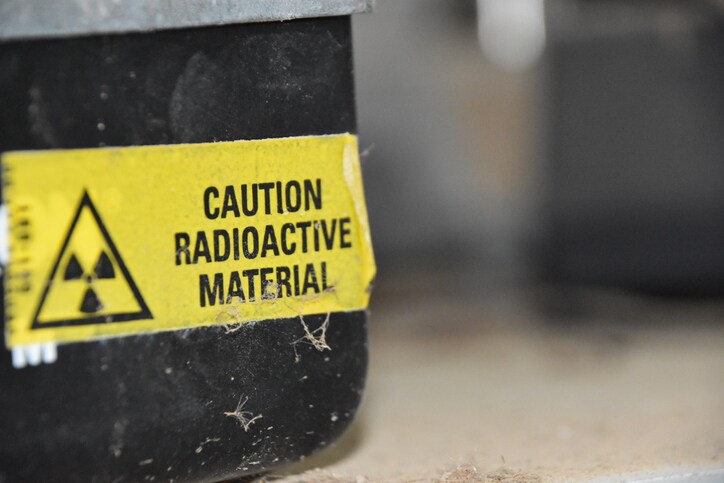 Caution Radioactive Material sign
