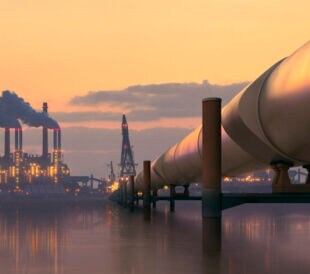 Pipeline in industrial district