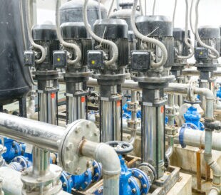 pressure pump for running water in a building