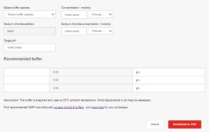 Screenshot of Process modeling calculator 