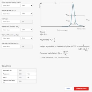 Screenshot of Column efficiency calculator 