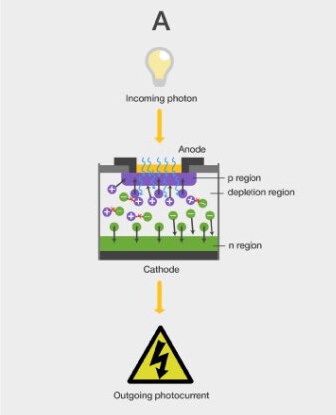 Illustration of photodiode detector physics.