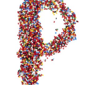 the letter P formed from Polymers Plastics