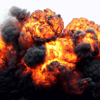 A fire producing toxic residue - FTIR spectroscopy can be used to measure these toxic products.