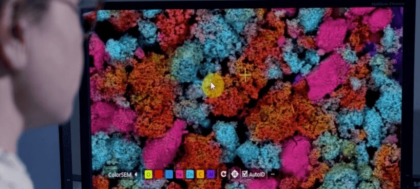 SEM EDS analysis performed in real time.