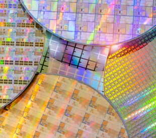 Silicon Wafers and Microcircuits of semiconductor material,used in electronics for the fabrication of integrated circuits