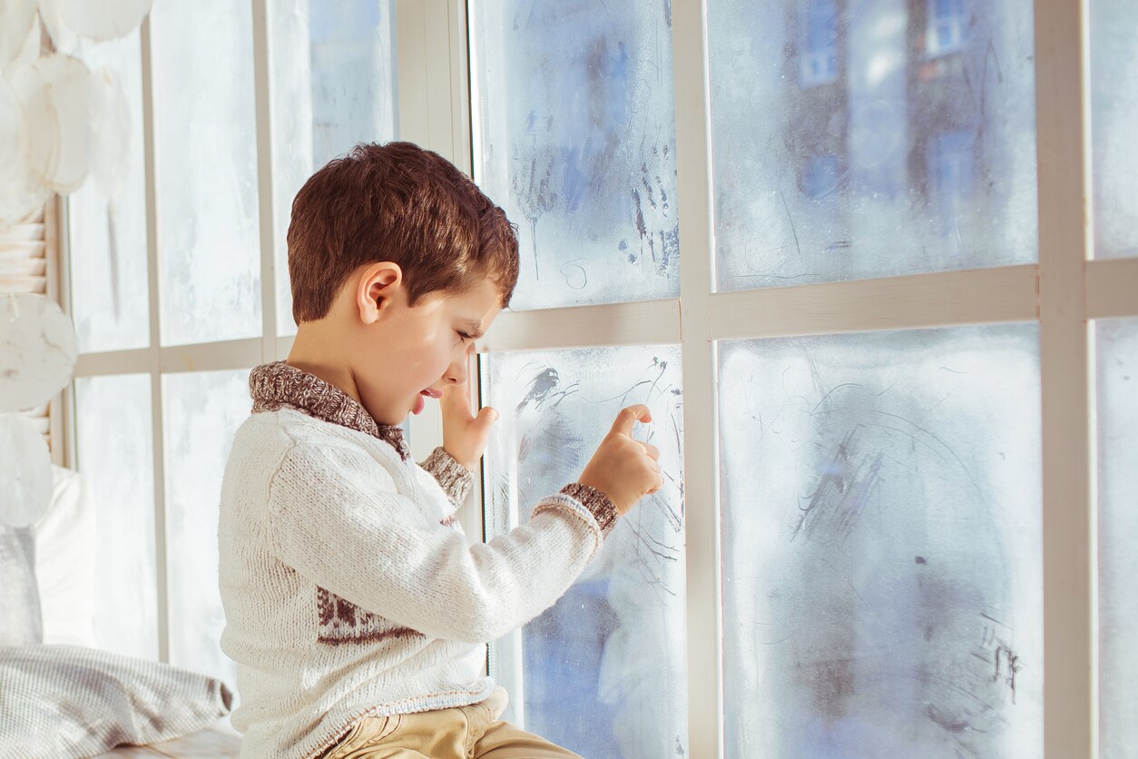 snowy window boy