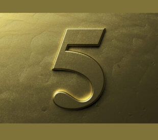 gold metallic number 5