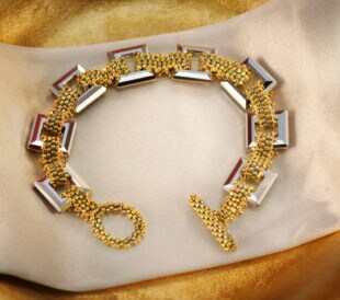 Beaded silver bracelet