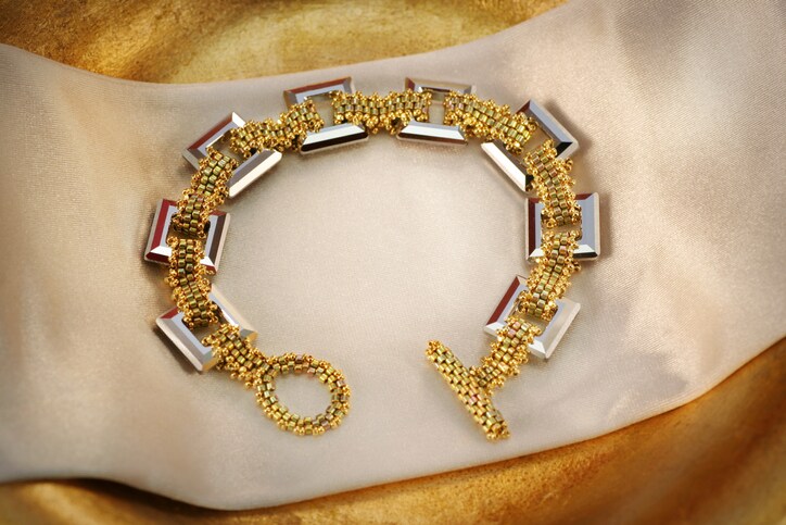 Beaded silver bracelet