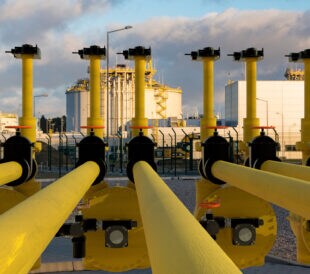 valve and liquefied gas pump station in the LNG terminal