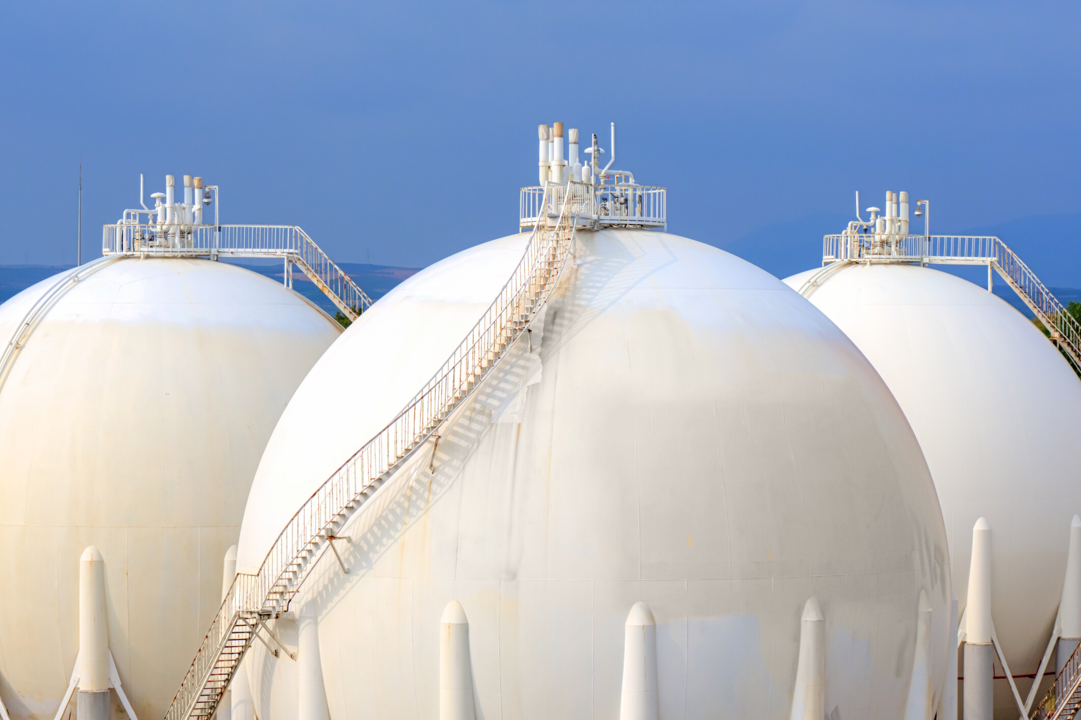 Sphere gas tanks on Petrochemical Plant 