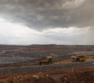 rainy day at a mining operation
