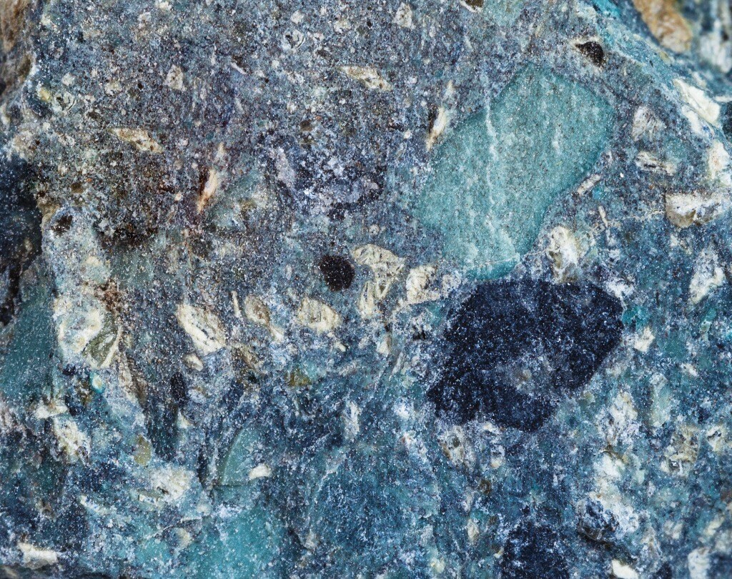 Macro shooting of Igneous rock specimens - natural Kimberlite mineral 