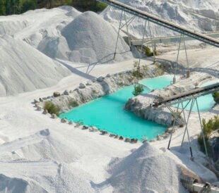 Processing area of a limestone mining operation.