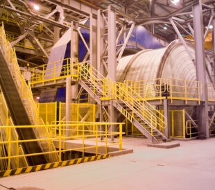 Ball mill at a Copper Mine in the mining region of northern Chile.