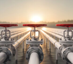 Oil Or Gas Transportation With Gas Or Pipe Line Valves On Water