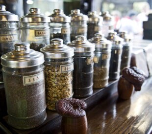 Jars of traditional Chinese medicine. Image: tiptoee/Shutterstock.com