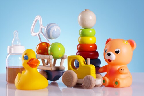 Baby toys and equipment. Image: FikMik/Shutterstock.com.