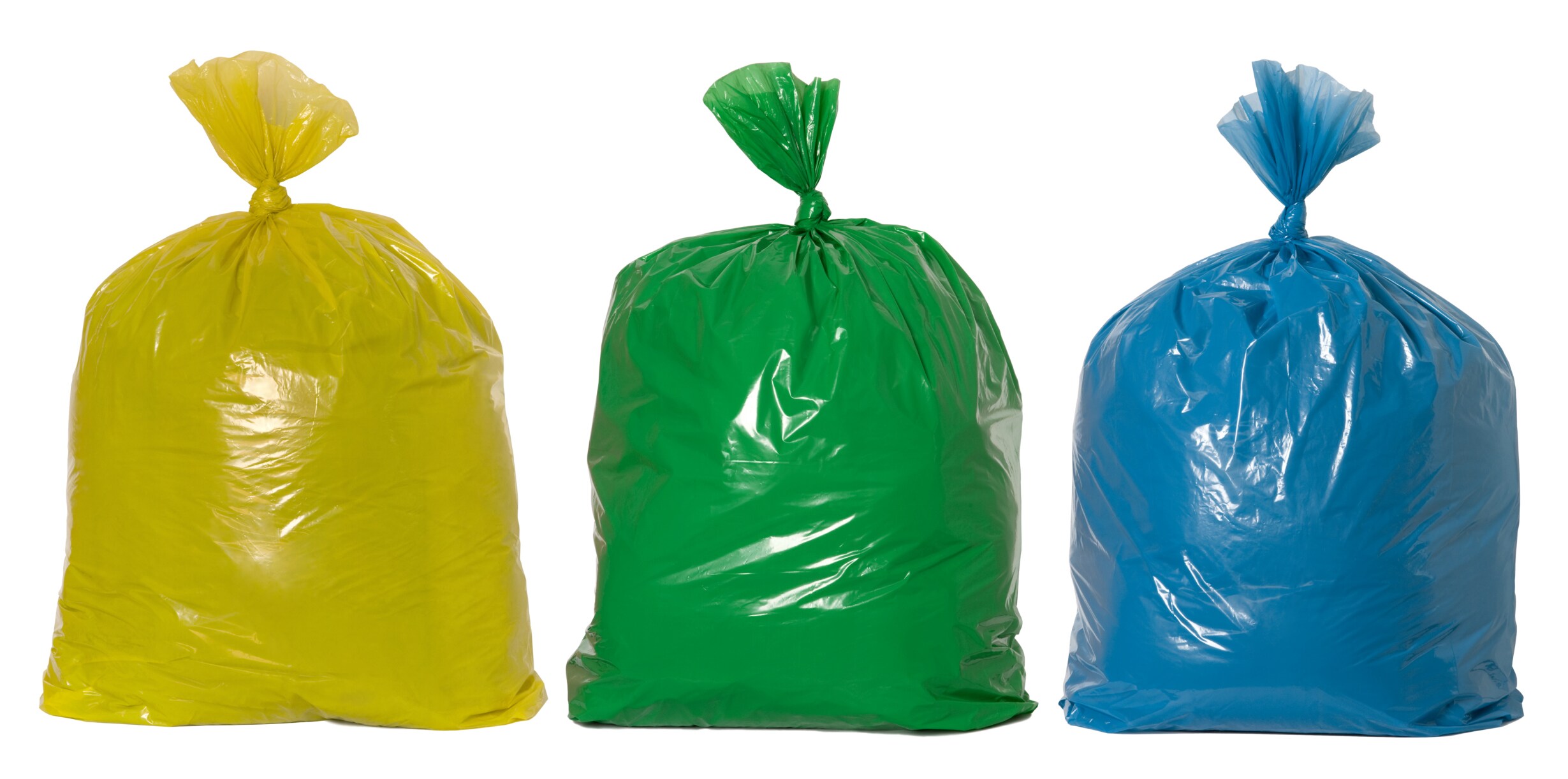colorful trash bags