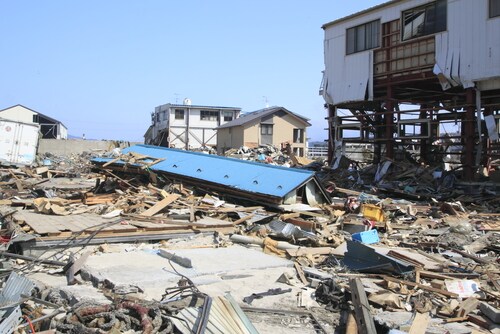 Houses destroyed by the The Great East Japan Earthquake in Iwate. Image: yankane/Shutterstock.com