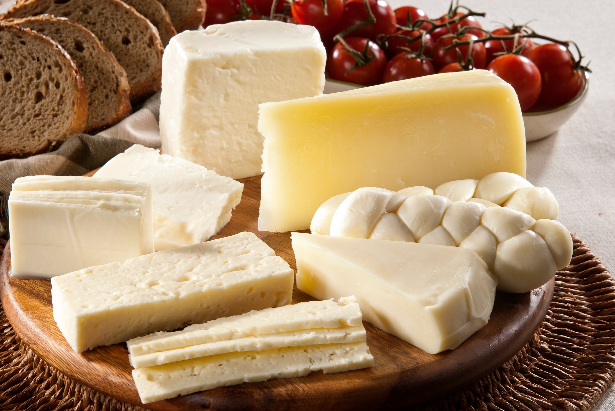 Different cheeses and dairy products