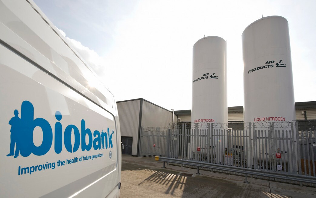 A biobank van and towers