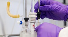 Scientist working in the lab using custom POROS resins for bioseparation. Scientist working in the lab using custom POROS resins for bioseparation.