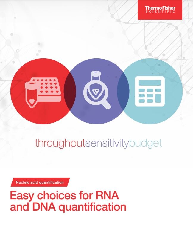 Easy choices for RNA and DNA quantification brochure cover