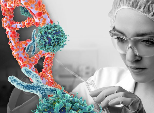 Scientist conducting qPCR panel testing Scientist conducting qPCR panel testing