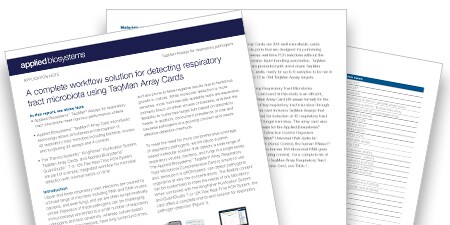 Application Note: A complete workflow solution for detecting respiratory tract microbiota using TaqMan array cards Application Note: A complete workflow solution for detecting respiratory tract microbiota using TaqMan array cards