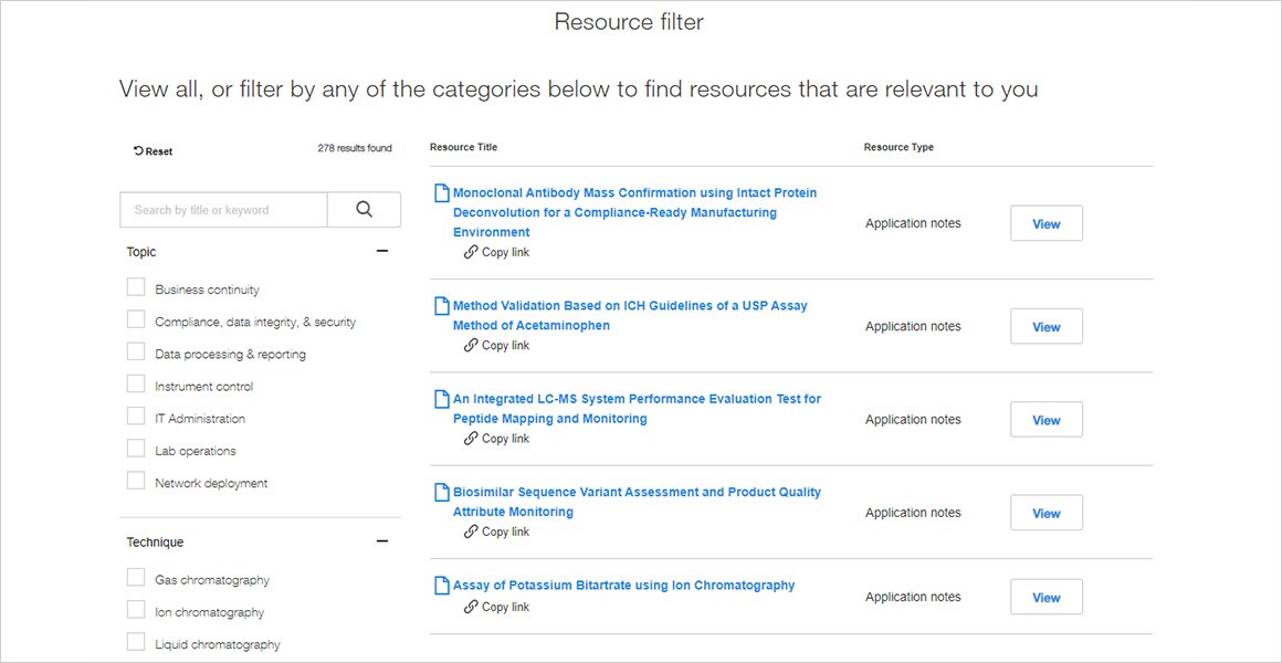 Chromeleon University Resource filter Chromeleon University Resource filter