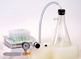 A simple vacuum manifold configured for cartridges or well plates? A simple vacuum manifold configured for cartridges or well plates?