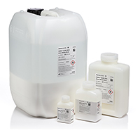 Various sized containers of POROS Oligo (dT) 25 affinity chromatography resin used for mRNA purification Various sized containers of POROS Oligo (dT) 25 affinity chromatography resin used for mRNA purification