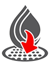 Preconfigured panels icon representing a sample drop over a plate, 100x130