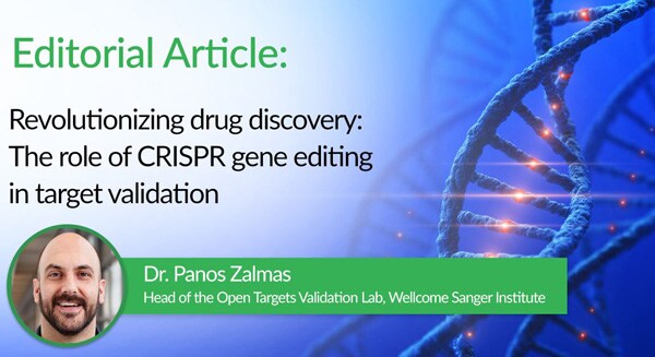 Revolutionizing drug discovery Promotional banner with article title and contributor headshot